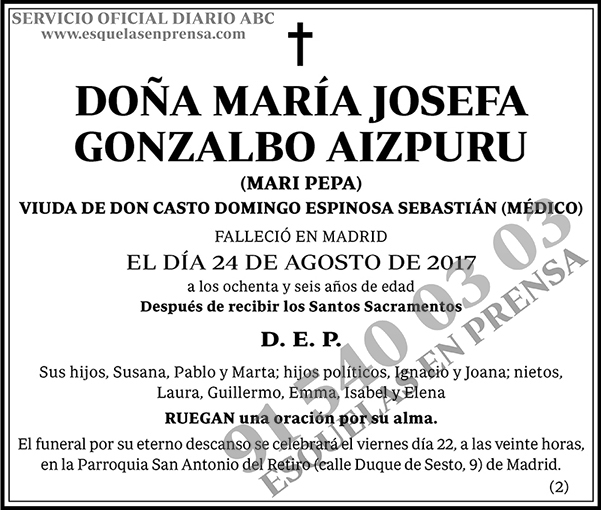 María Josefa Gonzalbo Aizpuru